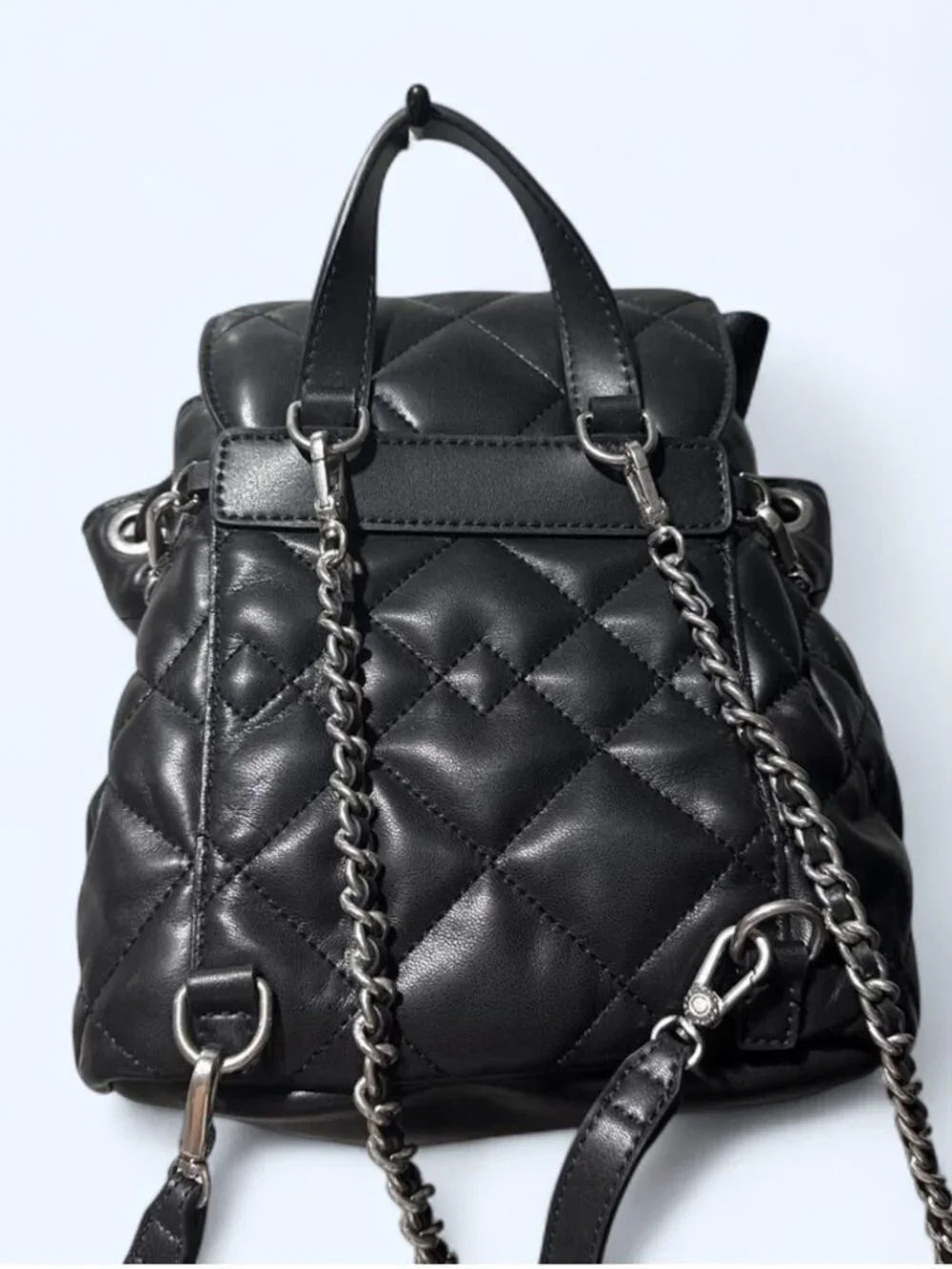 Charles & Keith Black Quilted Backpack and Mini Bag Set